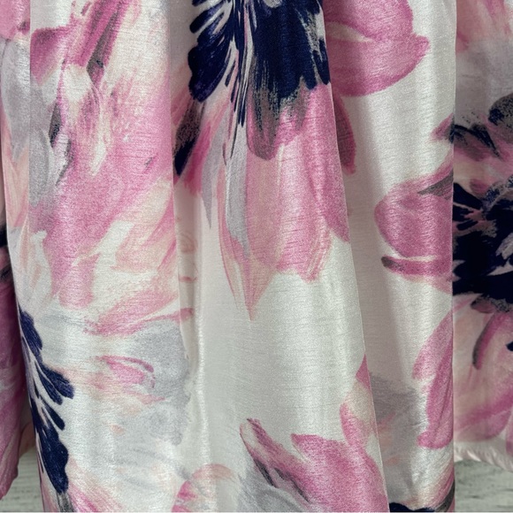 Pink & Violet Girl's Pink and Navy Floral Print Flower Dress Sz 6 - Picture 4 of 11